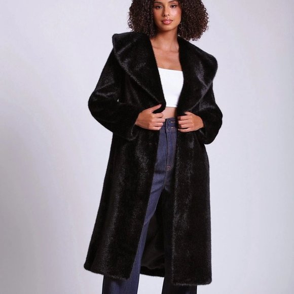 Avec Les Filles Jackets & Blazers - Avec Les Filles Shawl Collar Faux Fur Coat sz XL